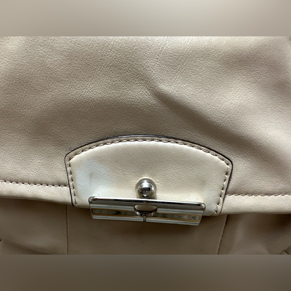 Coach Kristin F22306 Leather Hobo Shoulder Bag Detachable Crossbody in Cream - Picture 12 of 15